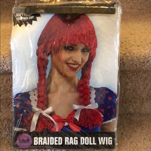 Braided rag doll Halloween costume wig